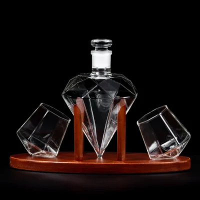 Karafka diament z 2 szklankami